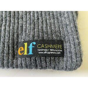 Cashmere Scarf ELF brand Blue & Gray Recycled Sweaters Repurposed Beautiful